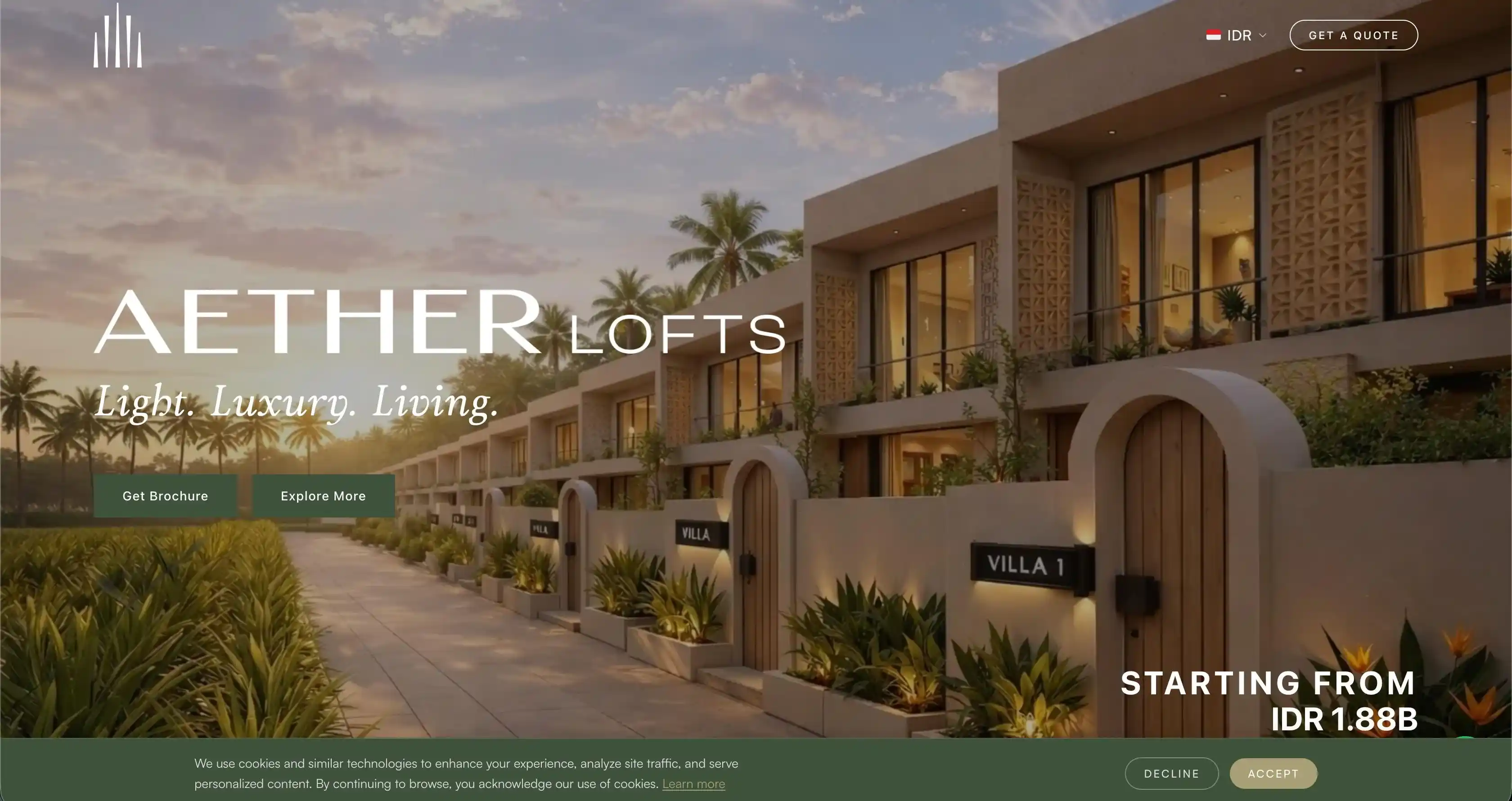 The Aether Lofts Website